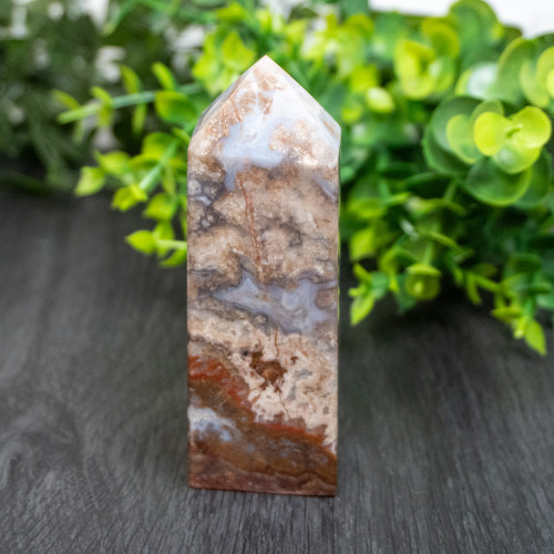 Blue Flower Agate Tower #1