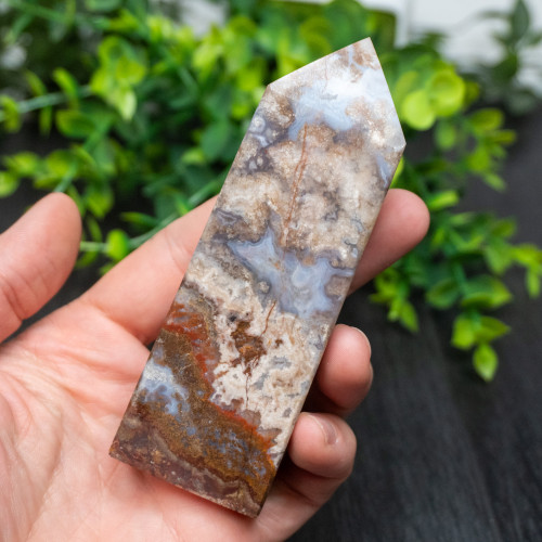 Blue Flower Agate Tower #1