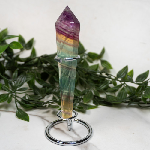 Rainbow Fluorite Point on Stand #5