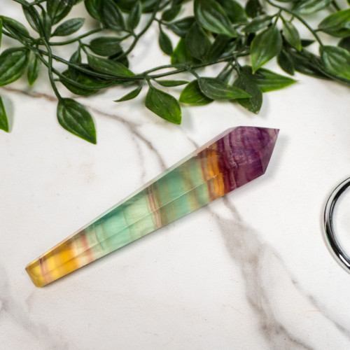 Rainbow Fluorite Point on Stand #5