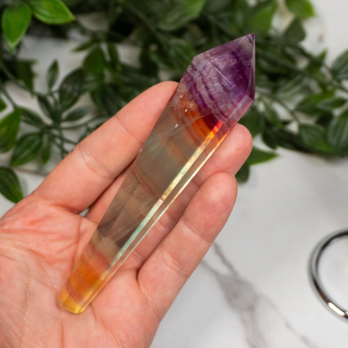 Rainbow Fluorite Point on Stand #5