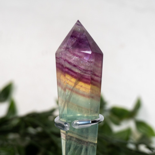 Rainbow Fluorite Point on Stand #5