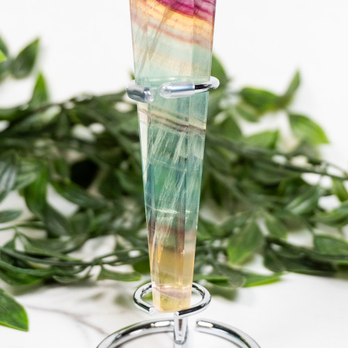 Rainbow Fluorite Point on Stand #5