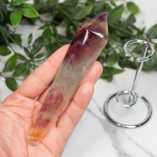 Rainbow Fluorite Point on Stand #4