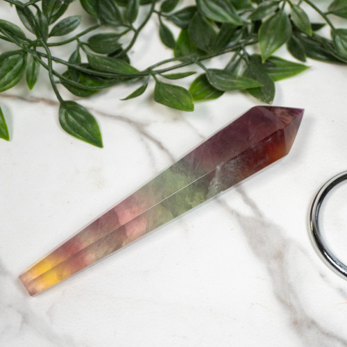 Rainbow Fluorite Point on Stand #4