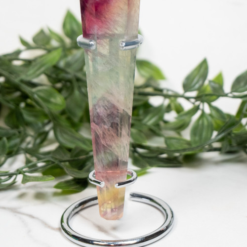 Rainbow Fluorite Point on Stand #4