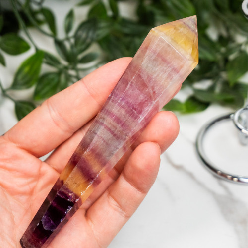 Rainbow Fluorite Point on Stand #3