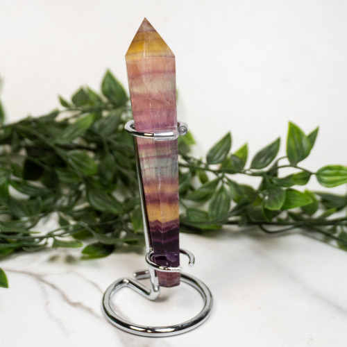 Rainbow Fluorite Point on Stand #3