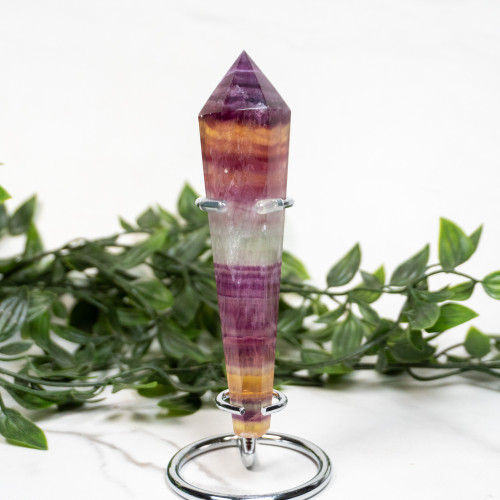 Rainbow Fluorite Point on Stand #2
