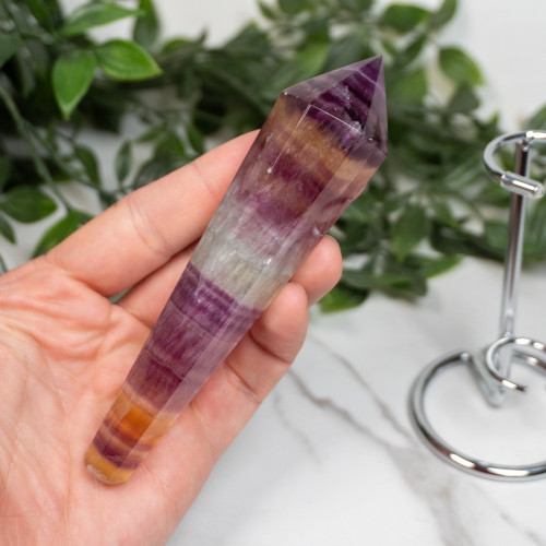 Rainbow Fluorite Point on Stand #2