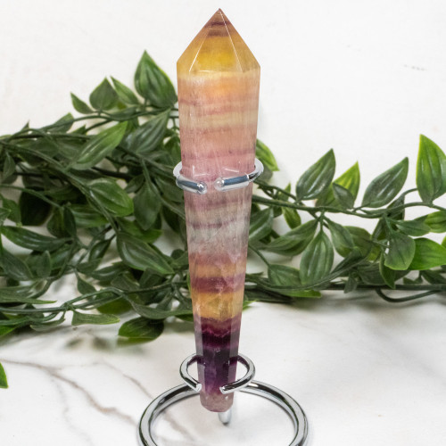 Rainbow Fluorite Point on Stand #1