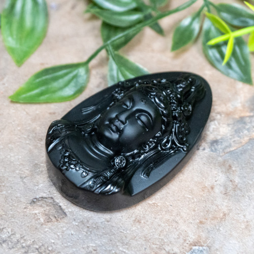 Obsidian Kuan Yin Idol