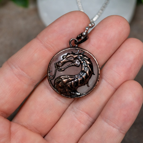 Rose Quartz Dragon Necklace Random