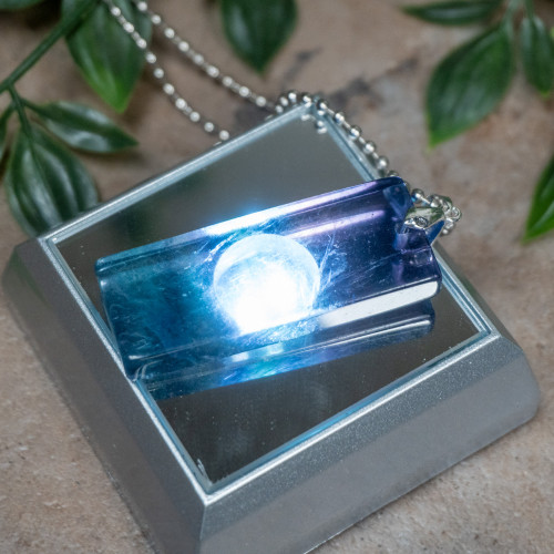 Rainbow Fluorite Rectangle Necklace #1