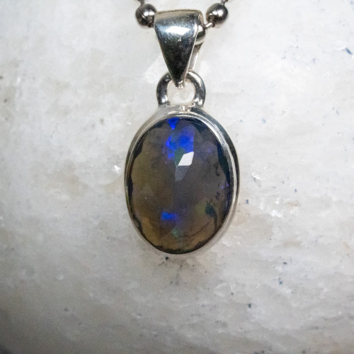Black Ethiopian Opal Necklace #6