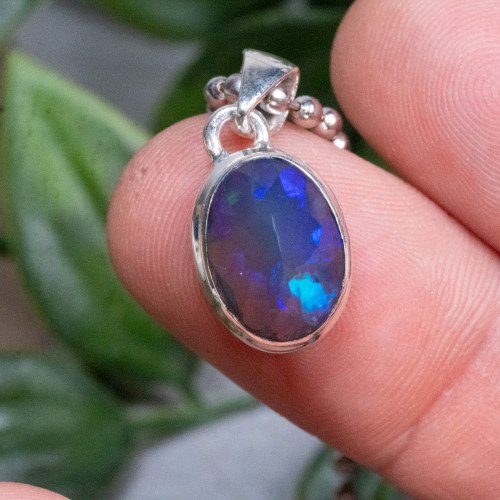 Black Ethiopian Opal Necklace #6