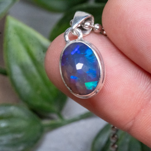 Black Ethiopian Opal Necklace #6