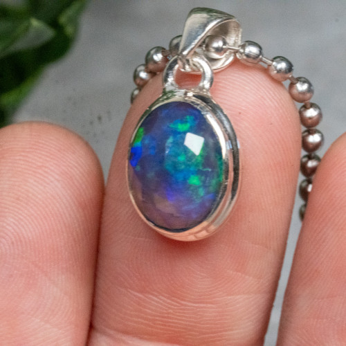 Black Ethiopian Opal Necklace #4