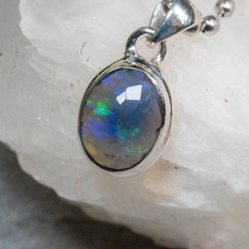 Black Ethiopian Opal Necklace #4