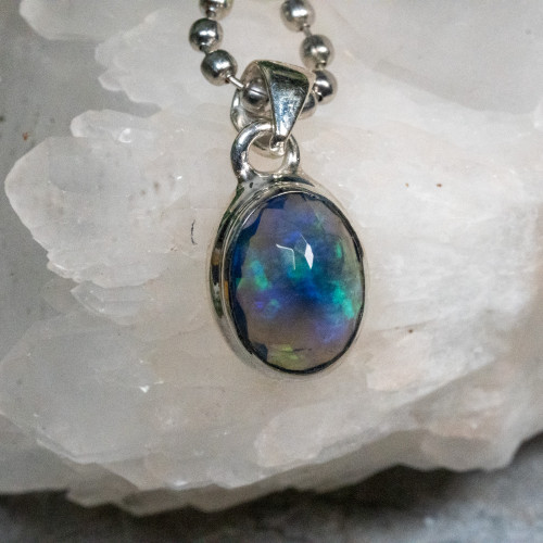 Black Ethiopian Opal Necklace #4
