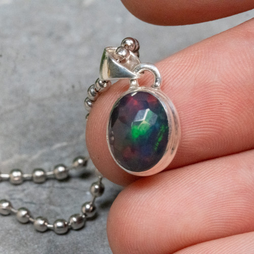 Black Ethiopian Opal Necklace #1