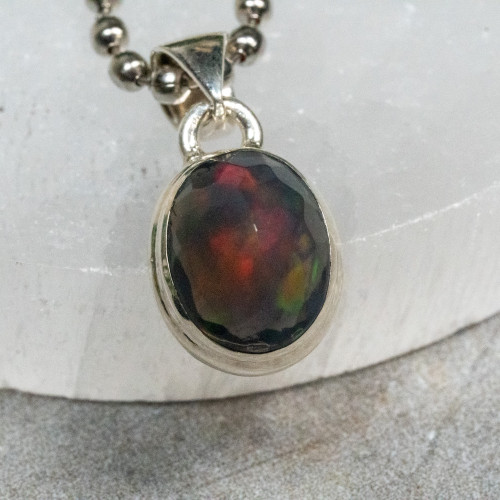 Black Ethiopian Opal Necklace #1