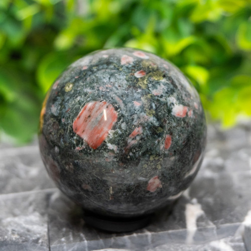 Plum Blossom Jasper Sphere #6