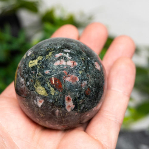 Plum Blossom Jasper Sphere #6