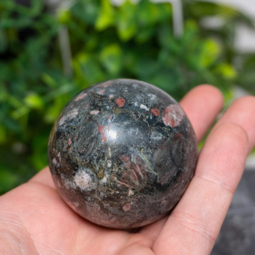 Plum Blossom Jasper Sphere #5