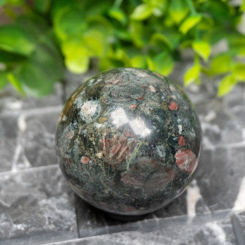 Plum Blossom Jasper Sphere #5
