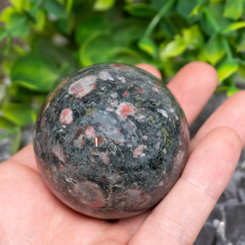 Plum Blossom Jasper Sphere #4
