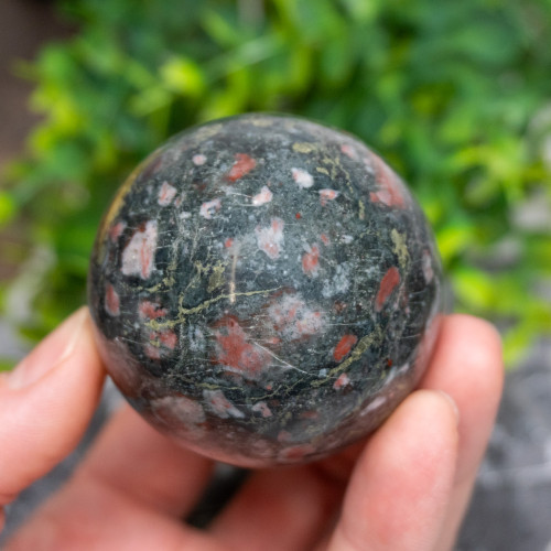 Plum Blossom Jasper Sphere #4