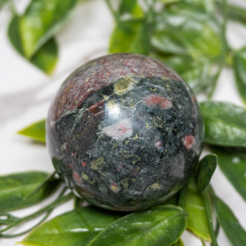 Plum Blossom Jasper Sphere #3