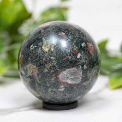 Plum Blossom Jasper Sphere #3