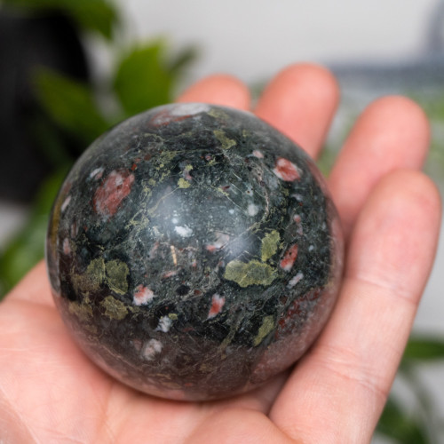 Plum Blossom Jasper Sphere #3
