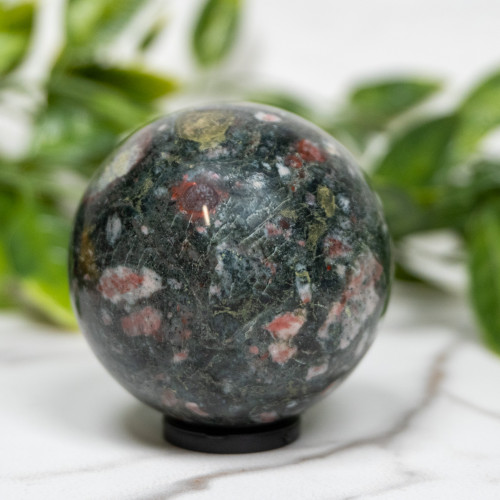 Plum Blossom Jasper Sphere #2