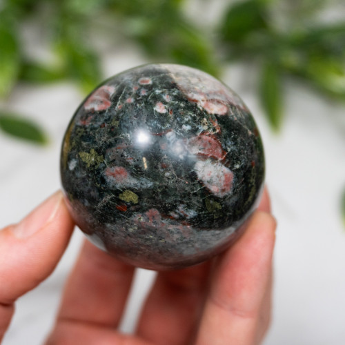Plum Blossom Jasper Sphere #1