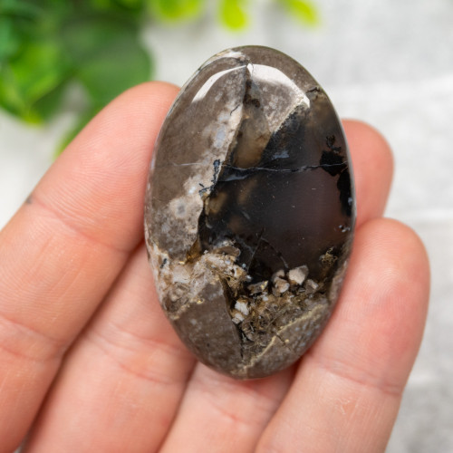 Volcano Agate (UV Reactive) Palmstone #19