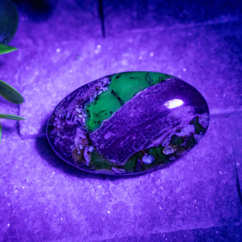 Volcano Agate (UV Reactive) Palmstone #19