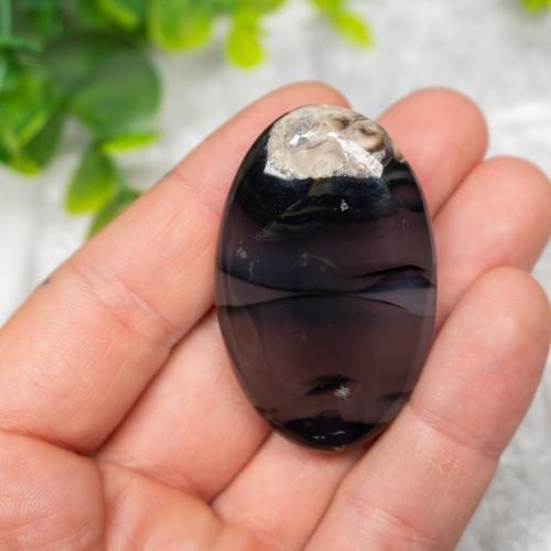 Volcano Agate (UV Reactive) Palmstone #17