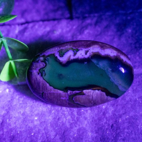 Volcano Agate (UV Reactive) Palmstone #15