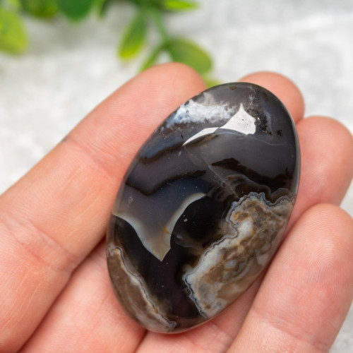Volcano Agate (UV Reactive) Palmstone #13