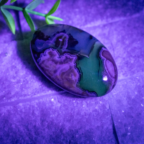 Volcano Agate (UV Reactive) Palmstone #13