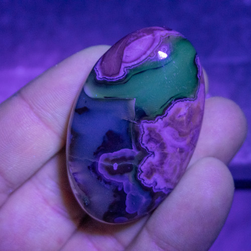 Volcano Agate (UV Reactive) Palmstone #13