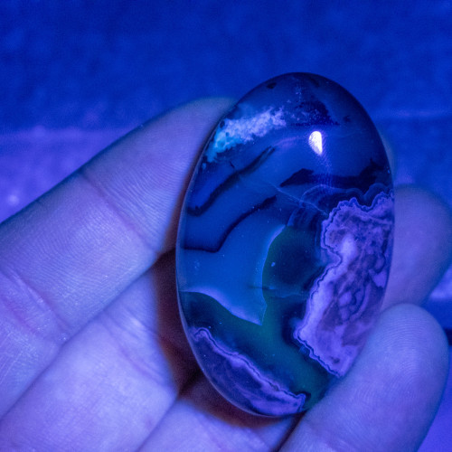 Volcano Agate (UV Reactive) Palmstone #13
