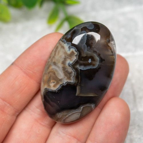 Volcano Agate (UV Reactive) Palmstone #13