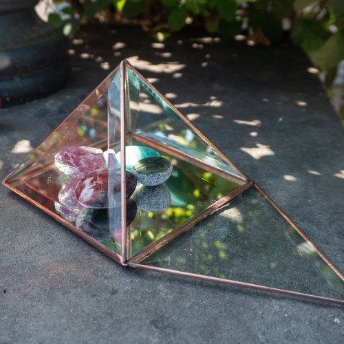 Large Copper Crystal Charging Pyramid