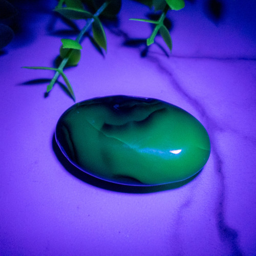 Volcano Agate (UV Reactive) Palmstone #10