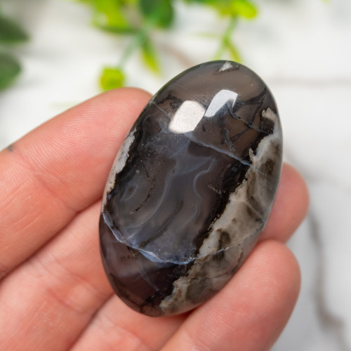 Volcano Agate (UV Reactive) Palmstone #9
