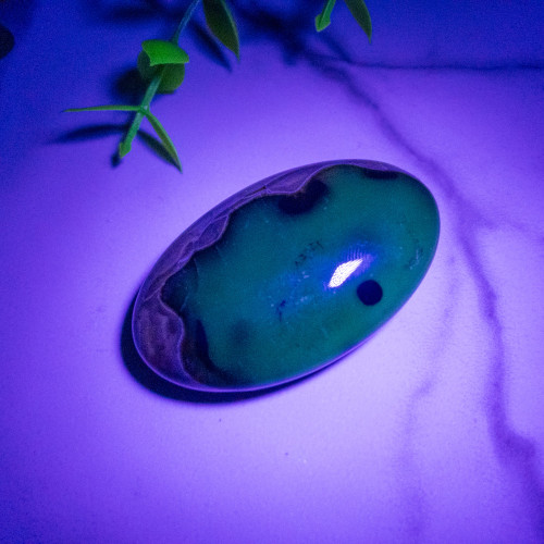 Volcano Agate (UV Reactive) Palmstone #8